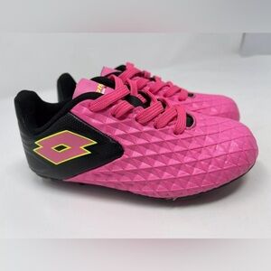 LOTTO Kids Pink and Black Soccer Shoes size 3